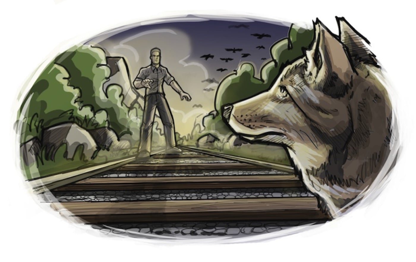 Wolf in mist